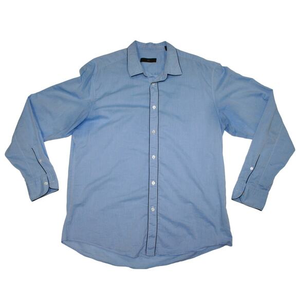 Zegna Blue Mens Button Up Shirt Size XL MSRP ~$500 - Picture 1 of 7